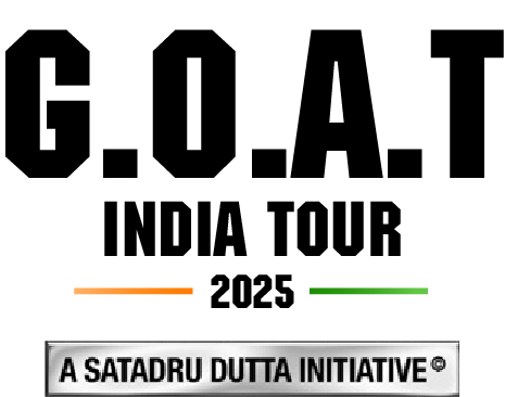 The logo for the Lionel Messi GOAT India Tour